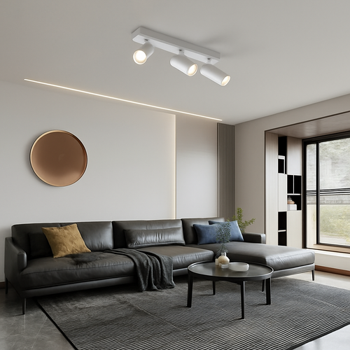 led projecteur spots monté surface piste plafonnier cob spot 2 têtes 3 têtes