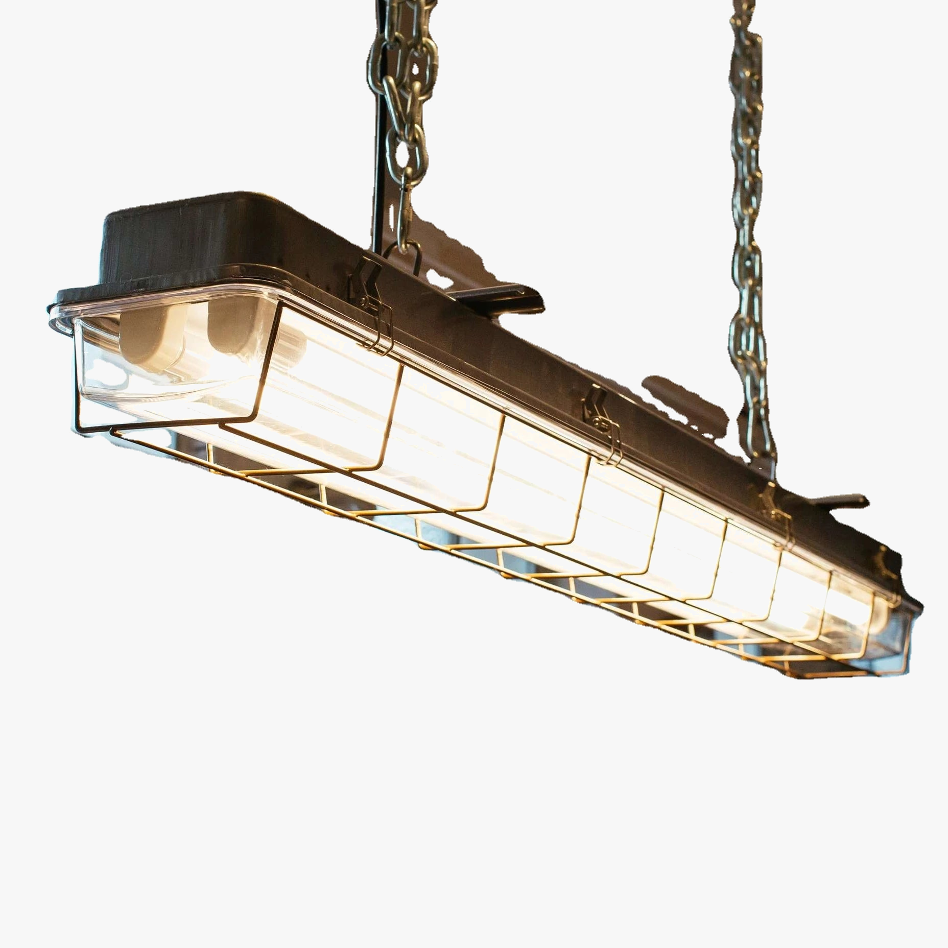 Lustre Loft rétro vintage décor industriel fantaisie cage lumière bande