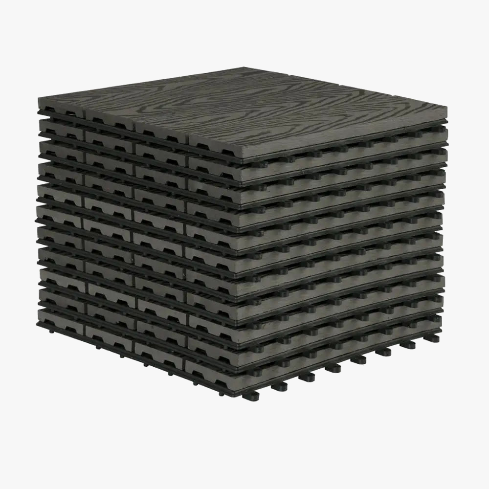 Lot 11 dalles terrasse clipsables wpc 30x30 bois