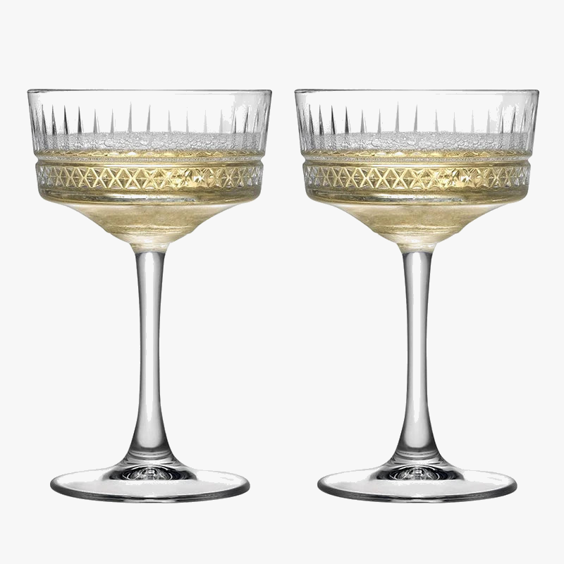 Lot 2 coupes champagne elysia verre cocktail martini