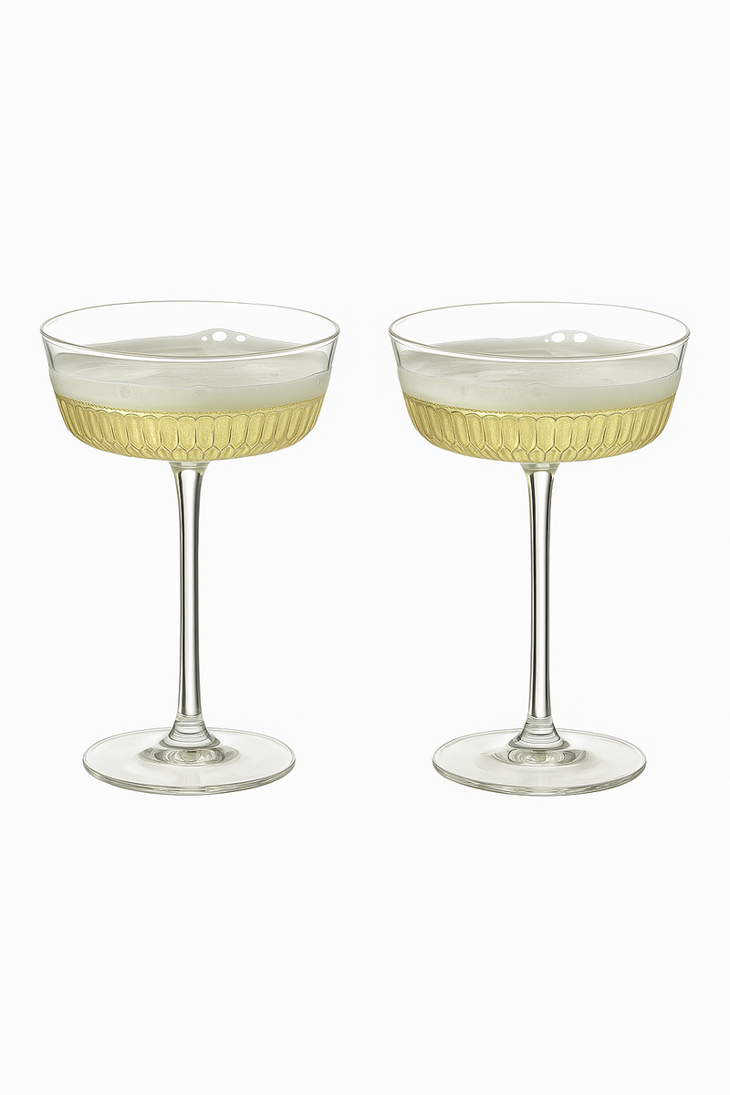 Lot 2 coupes champagne elysia verre cocktail martini