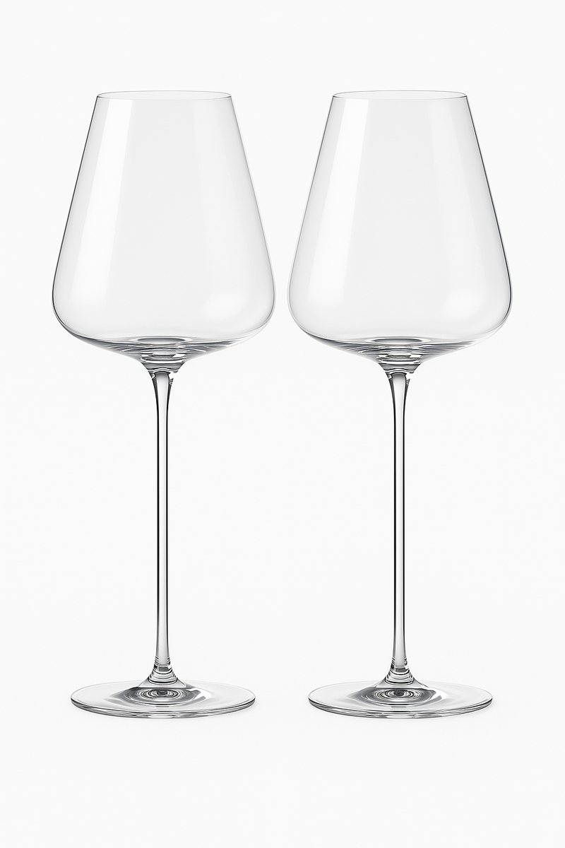 Lot 2 verres vin pied long soufflés elegants