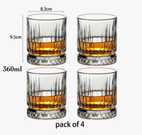 lot 4 verres whisky relief old fashioned crystal