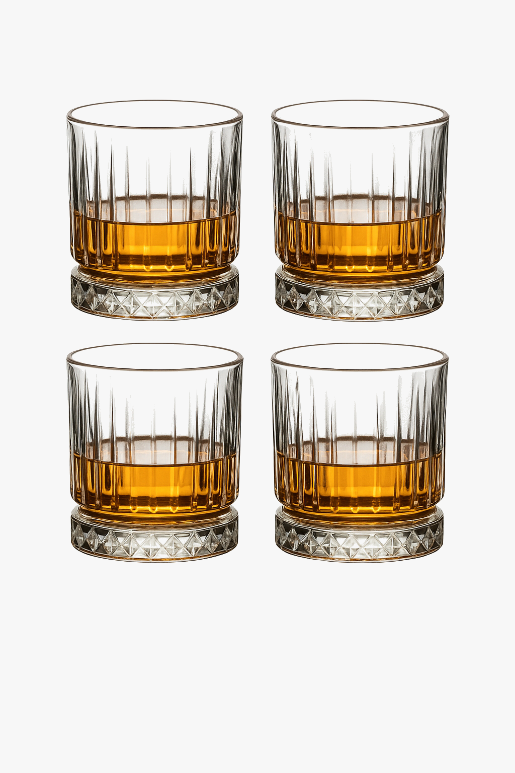 lot 4 verres whisky relief old fashioned crystal
