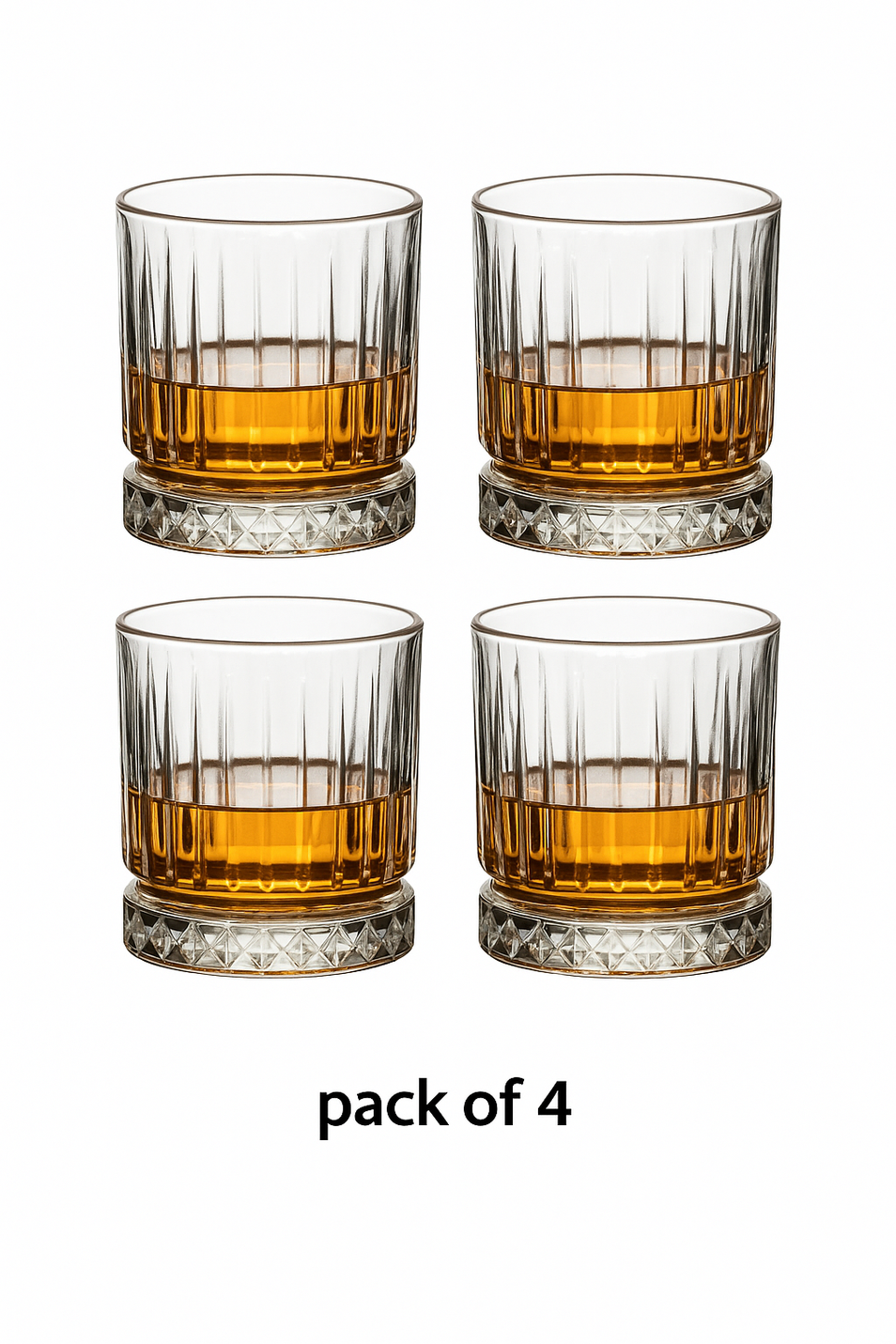 lot 4 verres whisky relief old fashioned crystal