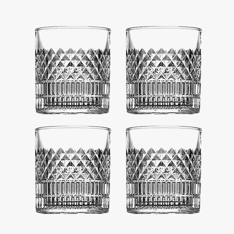 lot 4 verres whisky relief old fashioned résistants