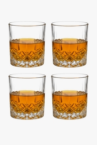 Lot 4 verres whisky style cristal motifs facettes