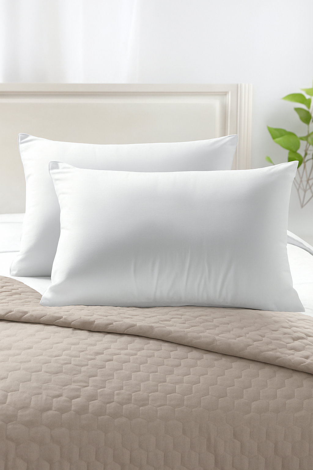lot de 2 housses de coussin décoratives blanches rectangulaires - vue 4 sur 7