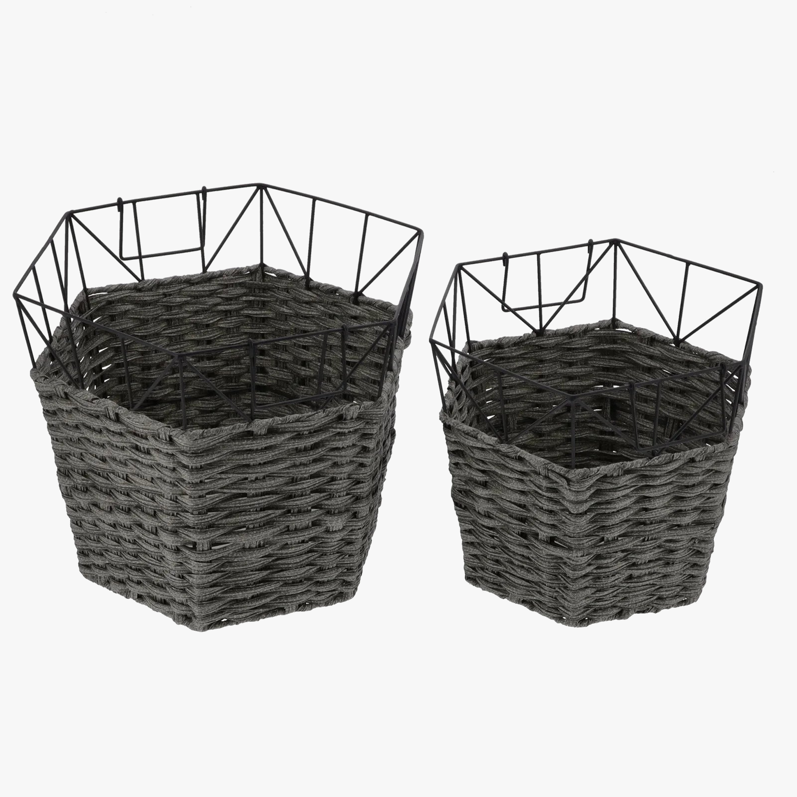 lot de 2 paniers à linge en fer forgé organisateur de rangement pratique