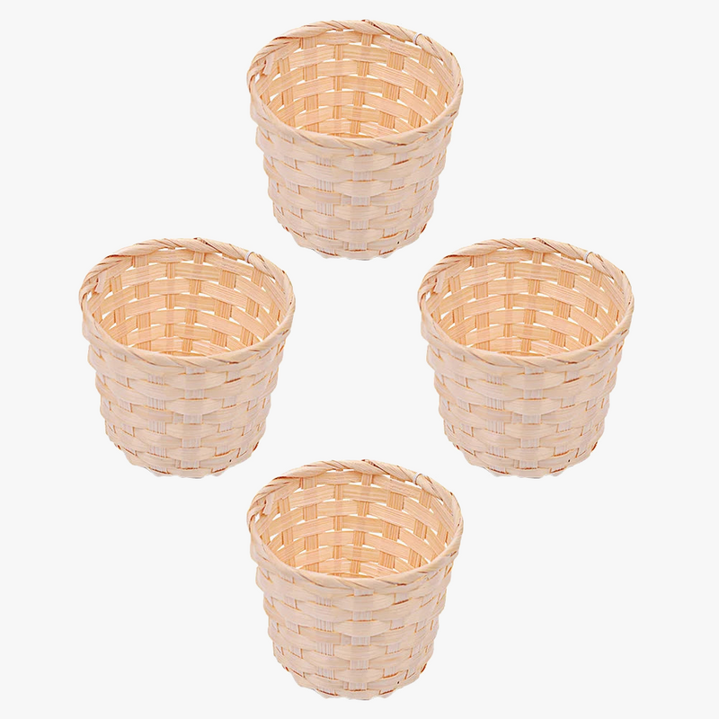 lot de 4 paniers de rangement en bambou tressé pour organisation