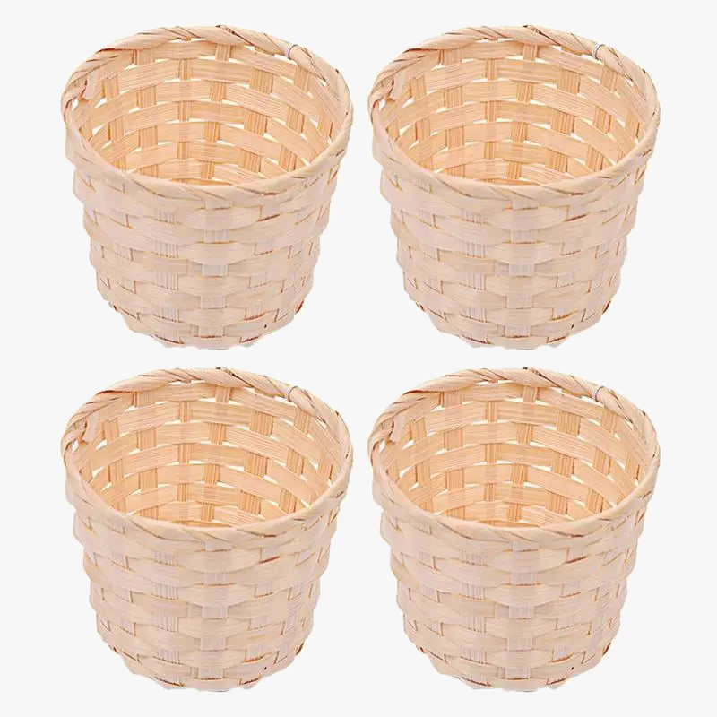 lot de 4 paniers de rangement en bambou tressé pour organisation