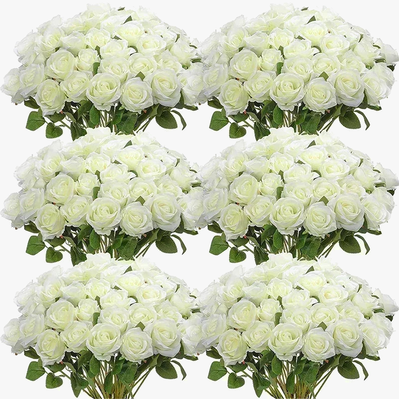 lot de 50 roses artificielles en soie pour décoration et événements festifs