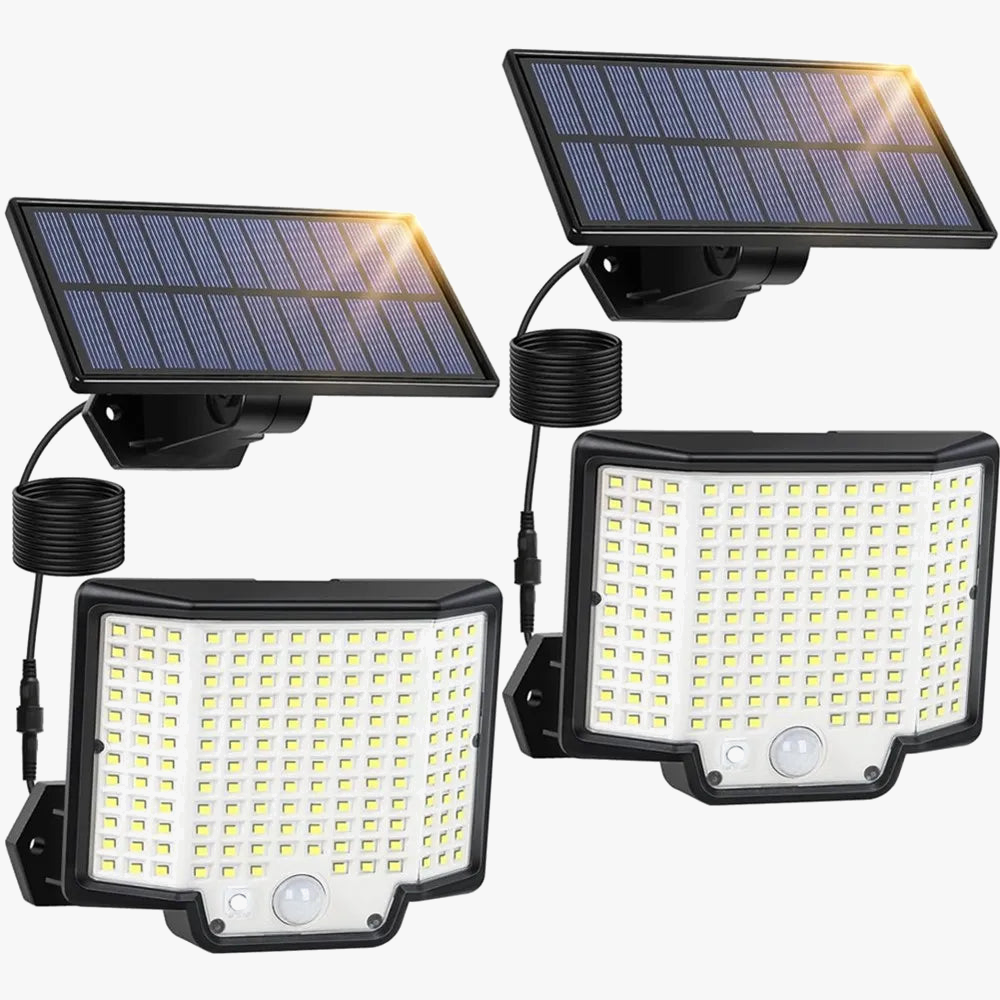 Fausse Caméra Avec Lumière Solaire 77 LED Détecteur Mouvement - Sécurité Maison Et Jardin