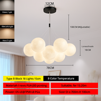Lune Lustre Lampes Bulle Lustre Lumière pour Salon Chambre D'enfant Chambre Lampes Suspendues Or Noir G9 Ampoule AC220V