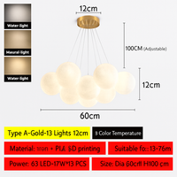 Lune Lustre Lampes Bulle Lustre Lumière pour Salon Chambre D'enfant Chambre Lampes Suspendues Or Noir G9 Ampoule AC220V