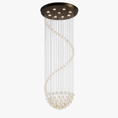 lustre 	 en cristal moderne led boule spirale goutte de pluie k9