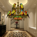 lustre art déco design tiffany parrot pour un éclairage élégant
