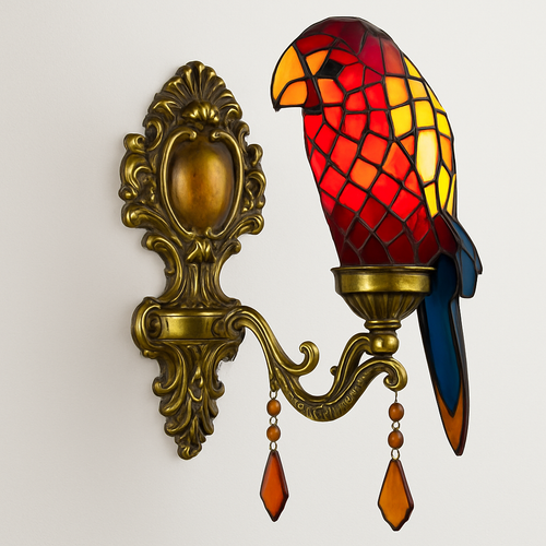 lustre art déco design tiffany parrot pour un éclairage élégant - vue 25 sur 25