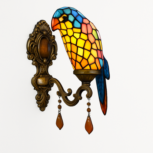 lustre art déco design tiffany parrot pour un éclairage élégant - vue 26 sur 25