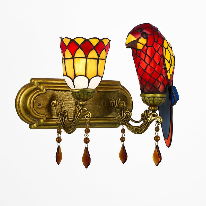 lustre art déco design tiffany parrot pour un éclairage élégant