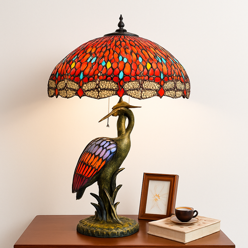 lustre art déco design tiffany parrot pour un éclairage élégant - vue 10 sur 25