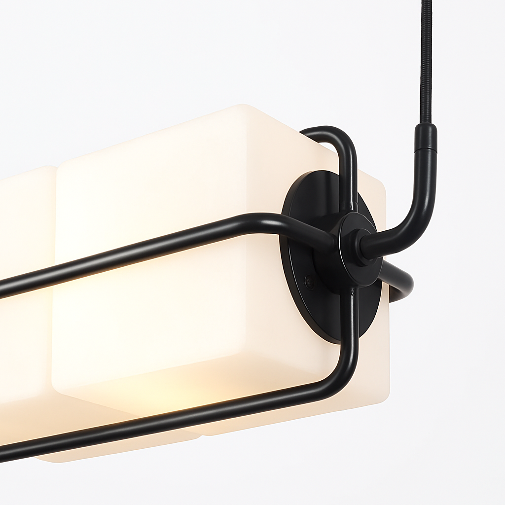 lustre art déco en verre et métal pour intérieur moderne - vue 5 sur 12