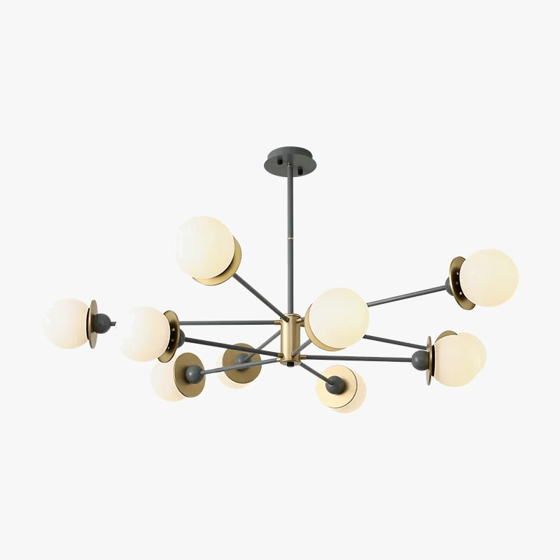 Lustre à branches et boules minimalistes nordiques