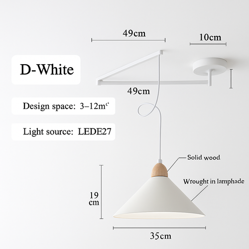 lustre à bras long rotatif réglable moderne pliable et rétractable - vue 14 sur 22