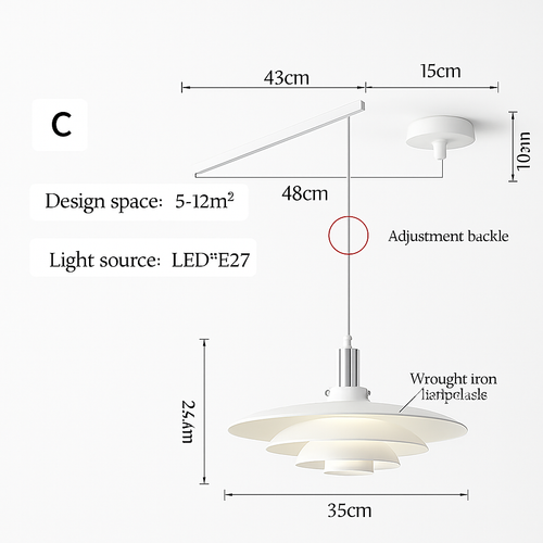 lustre à bras long rotatif réglable moderne pliable et rétractable - vue 15 sur 22