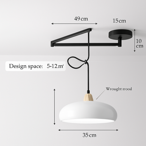 lustre à bras long rotatif réglable moderne pliable et rétractable - vue 19 sur 22