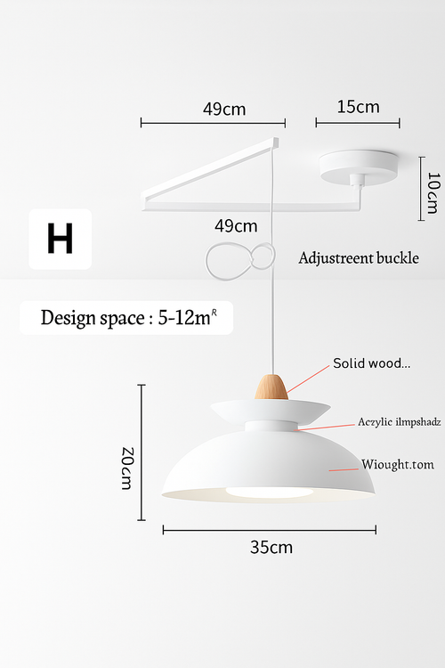 lustre à bras long rotatif réglable moderne pliable et rétractable - vue 20 sur 22