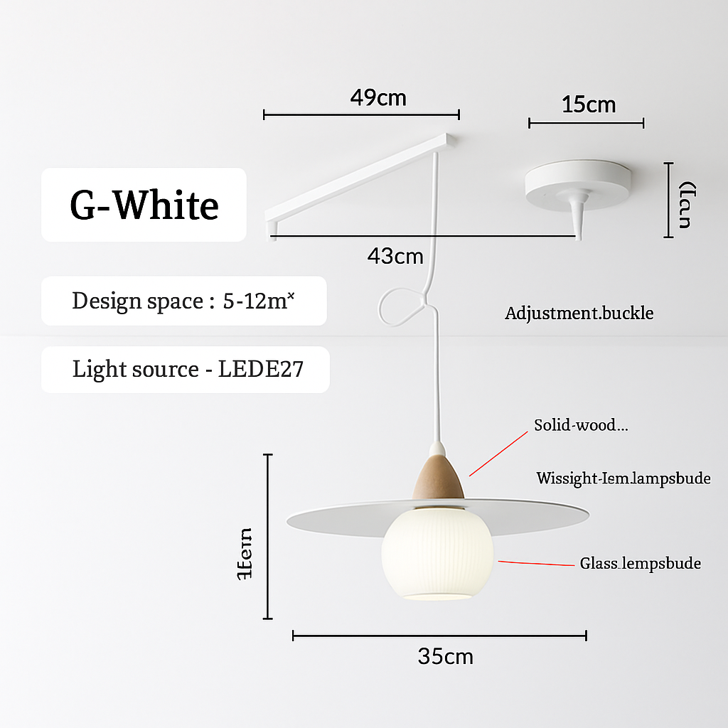 lustre à bras long rotatif réglable moderne pliable et rétractable - vue 21 sur 22