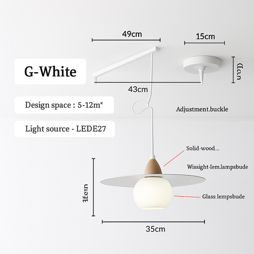 lustre à bras long rotatif réglable moderne pliable et rétractable - vue 22 sur 22