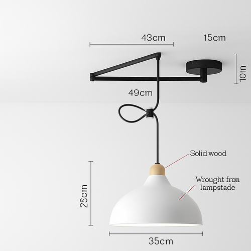 lustre à bras long rotatif réglable moderne pliable et rétractable - vue 23 sur 22