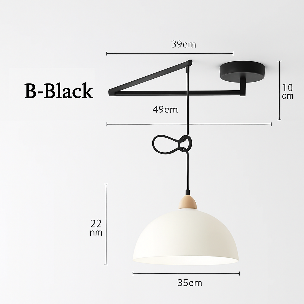 lustre à bras long rotatif réglable moderne pliable et rétractable - vue 7 sur 22