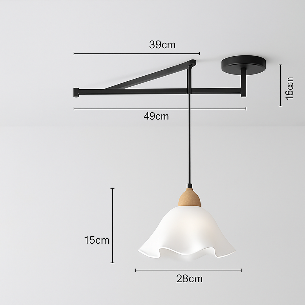 lustre à bras long rotatif réglable moderne pliable et rétractable - vue 9 sur 22