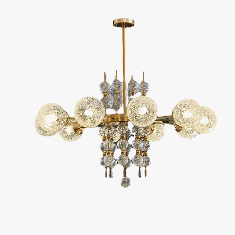 lustre à bulles classique en chrome doré tendance 2024 avec éclairage led