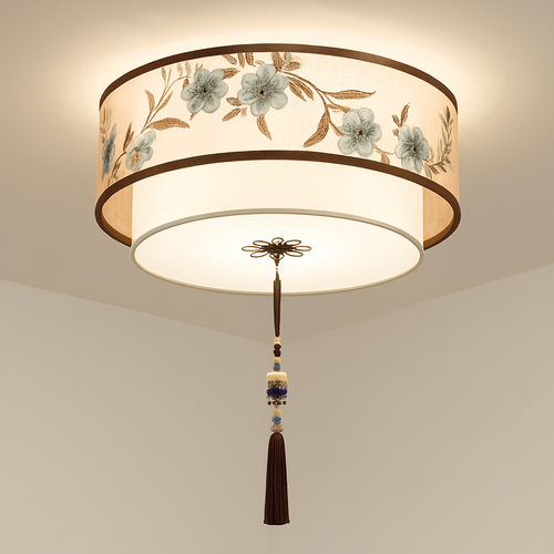 lustre chinois plafonnier chambre ronde Chinoiserie Luminaire Suspendu rétro maison salon étude Luminaire éclairage - vue 2 sur 17