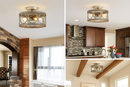 Lustre circulaire industriel américain ferme rétro fer Art Grain de bois pour Restaurant maison chambre plafonnier décor à la maison