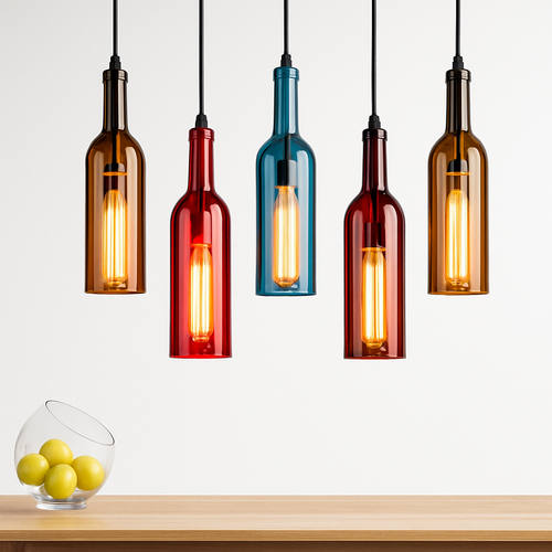 lustre créatif en forme de bouteille de vin décoratif pour la maison