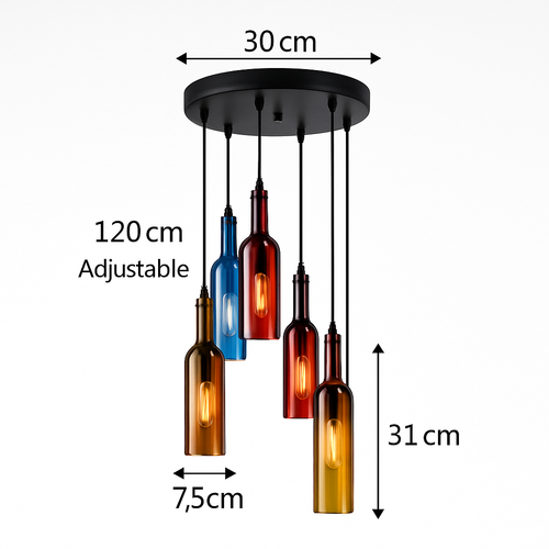lustre créatif en forme de bouteille de vin décoratif pour la maison - vue 12 sur 15