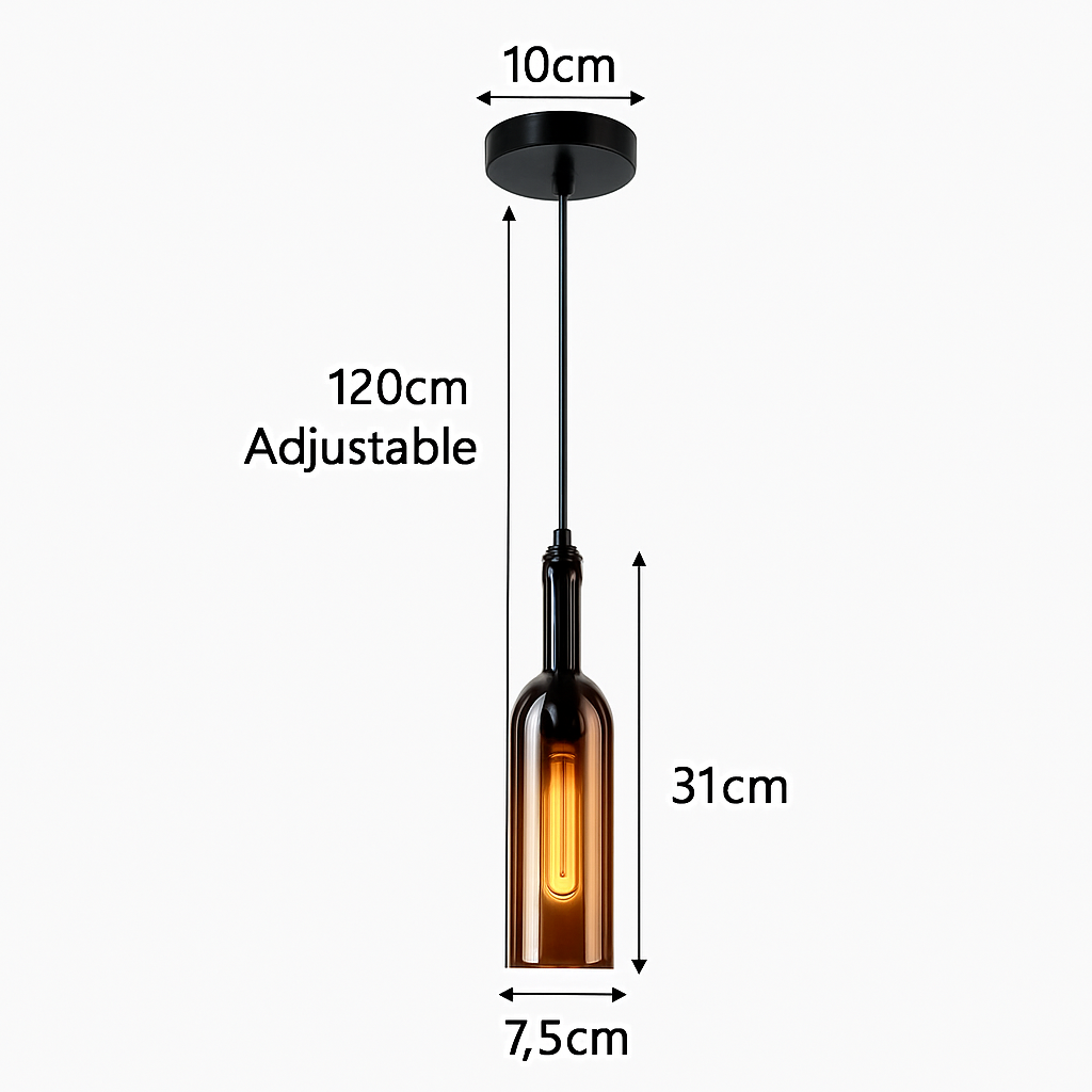 lustre créatif en forme de bouteille de vin décoratif pour la maison - vue 9 sur 15