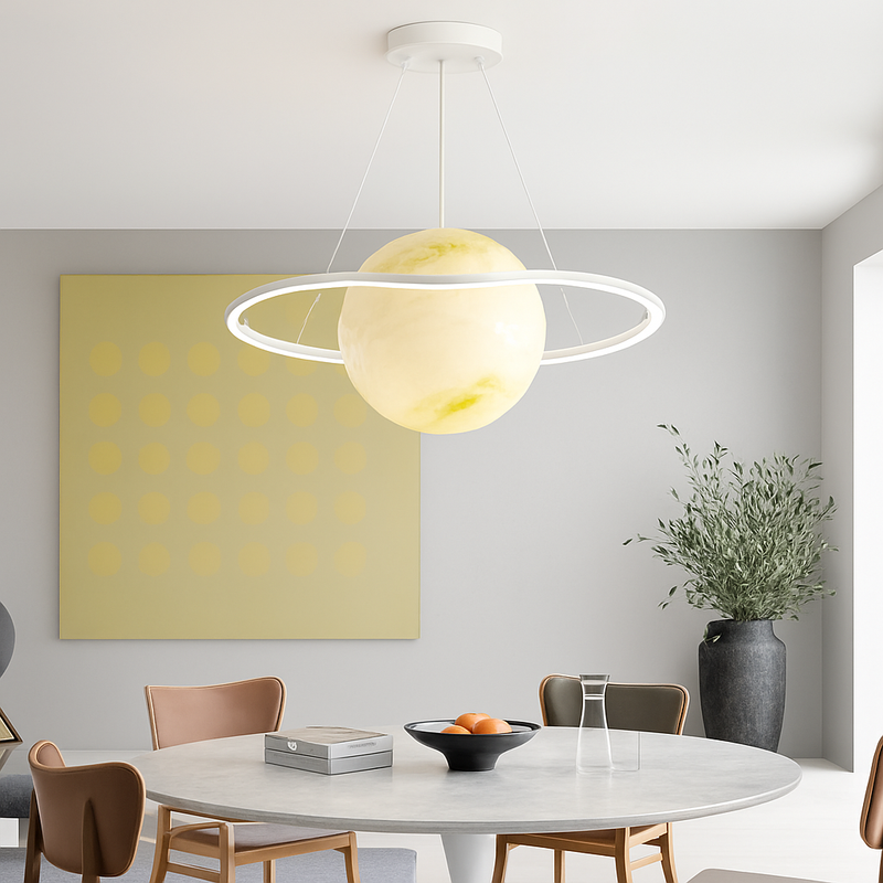 lustre créatif pour chambre d'enfant motif planète et étoiles