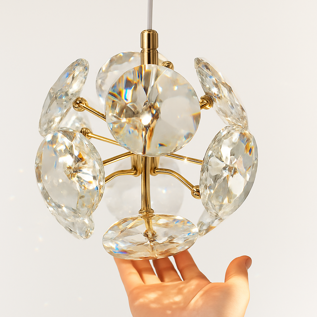 lustre de chevet en cristal k9 moderne et luxueux - vue 3 sur 8