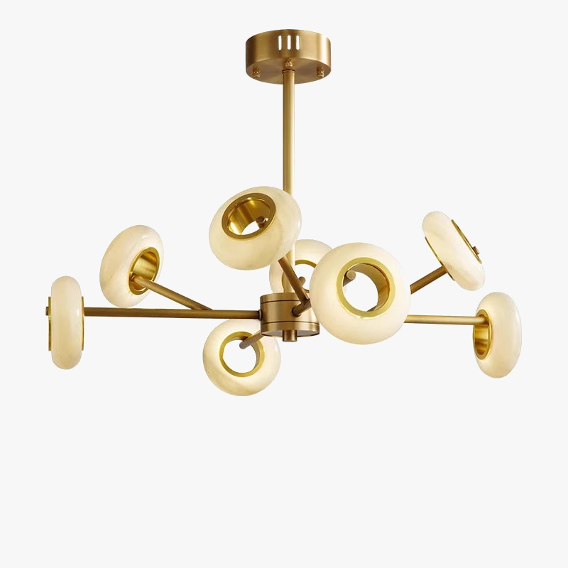 lustre de luxe en marbre à anneaux multiples pour décoration