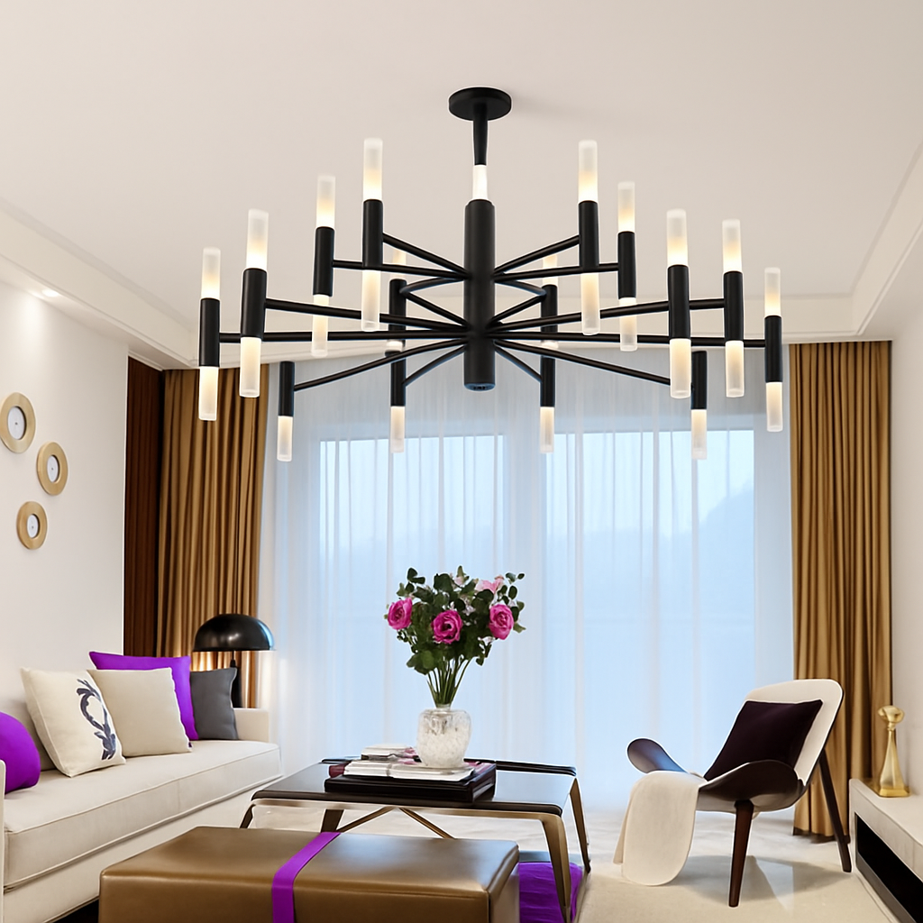 lustre de luxe moderne simple design artistique suspendu - vue 4 sur 12