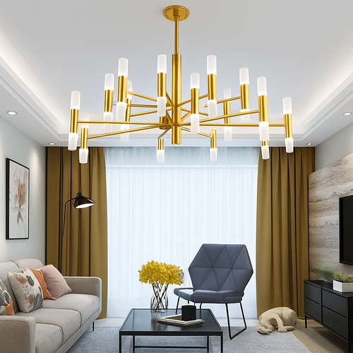 lustre de luxe moderne simple design artistique suspendu - vue 6 sur 12
