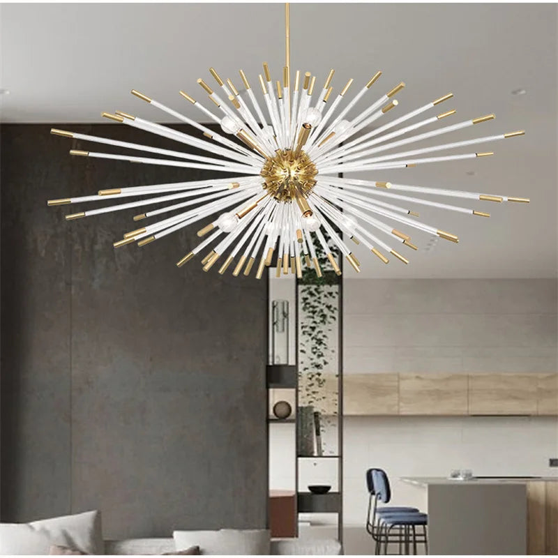 lustre de luxe 	 design cristal pissenlit led suspendue