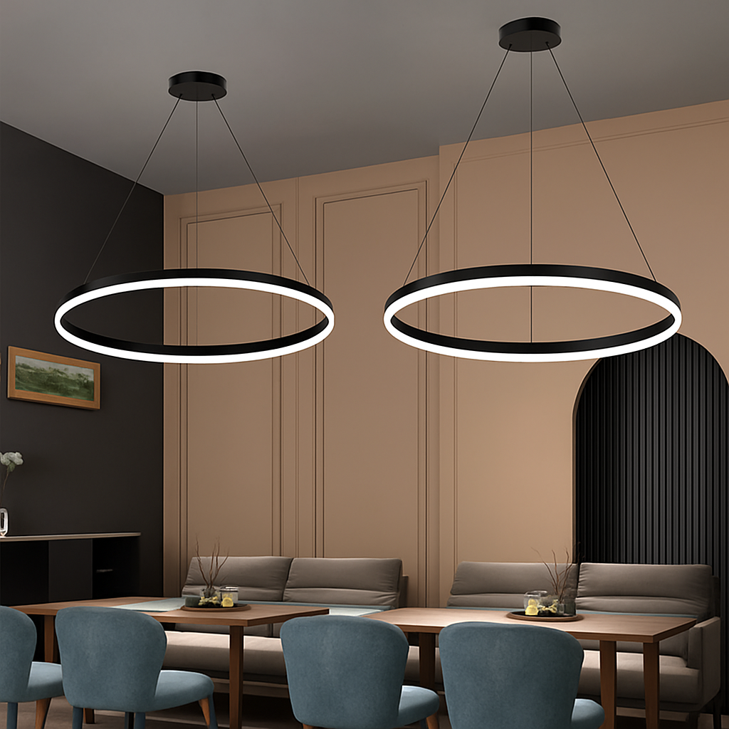 lustre design à Anneau moderne LED dimmable - vue 4 sur 9