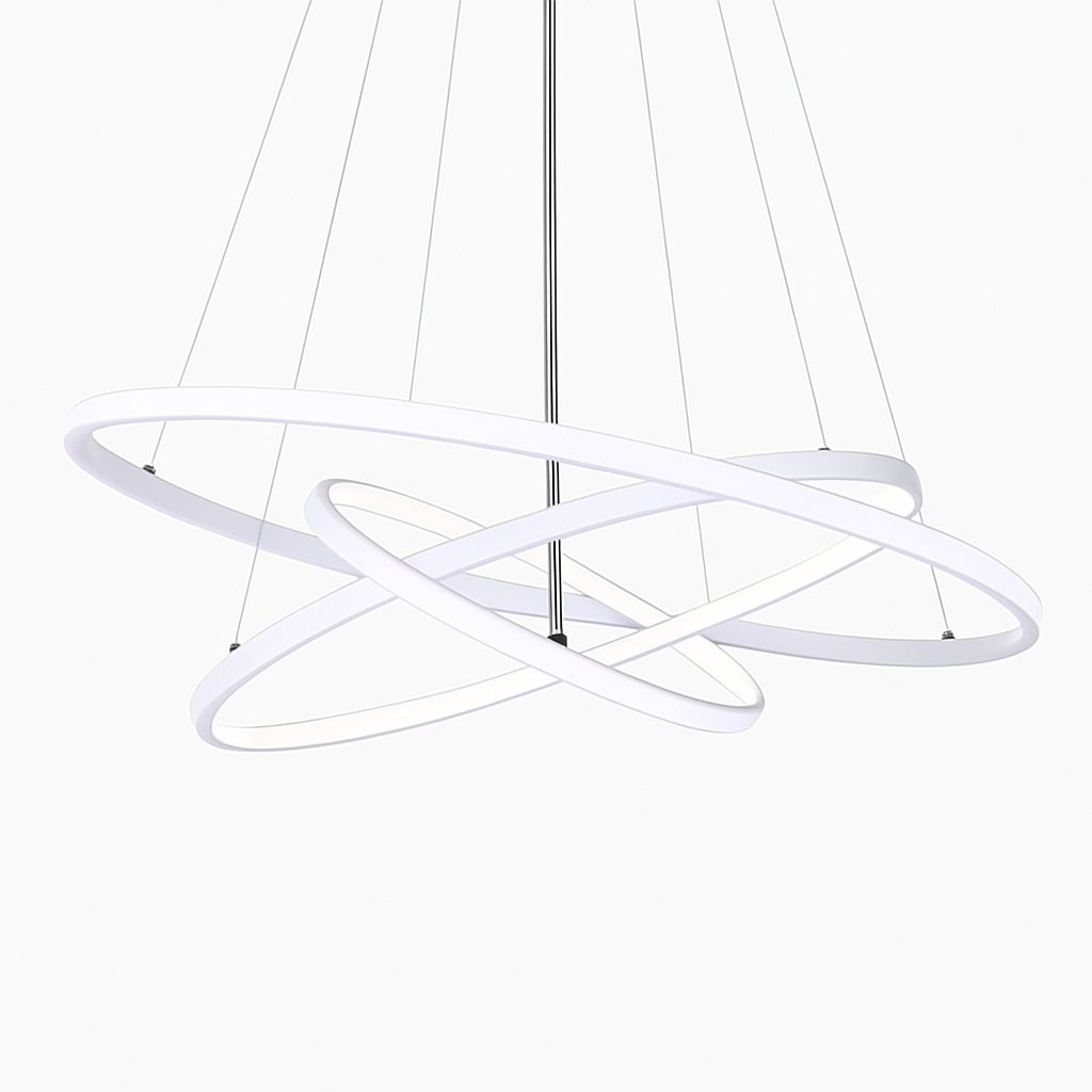 Lustre design anneaux suspendus à LED Deco - vue 6 sur 8